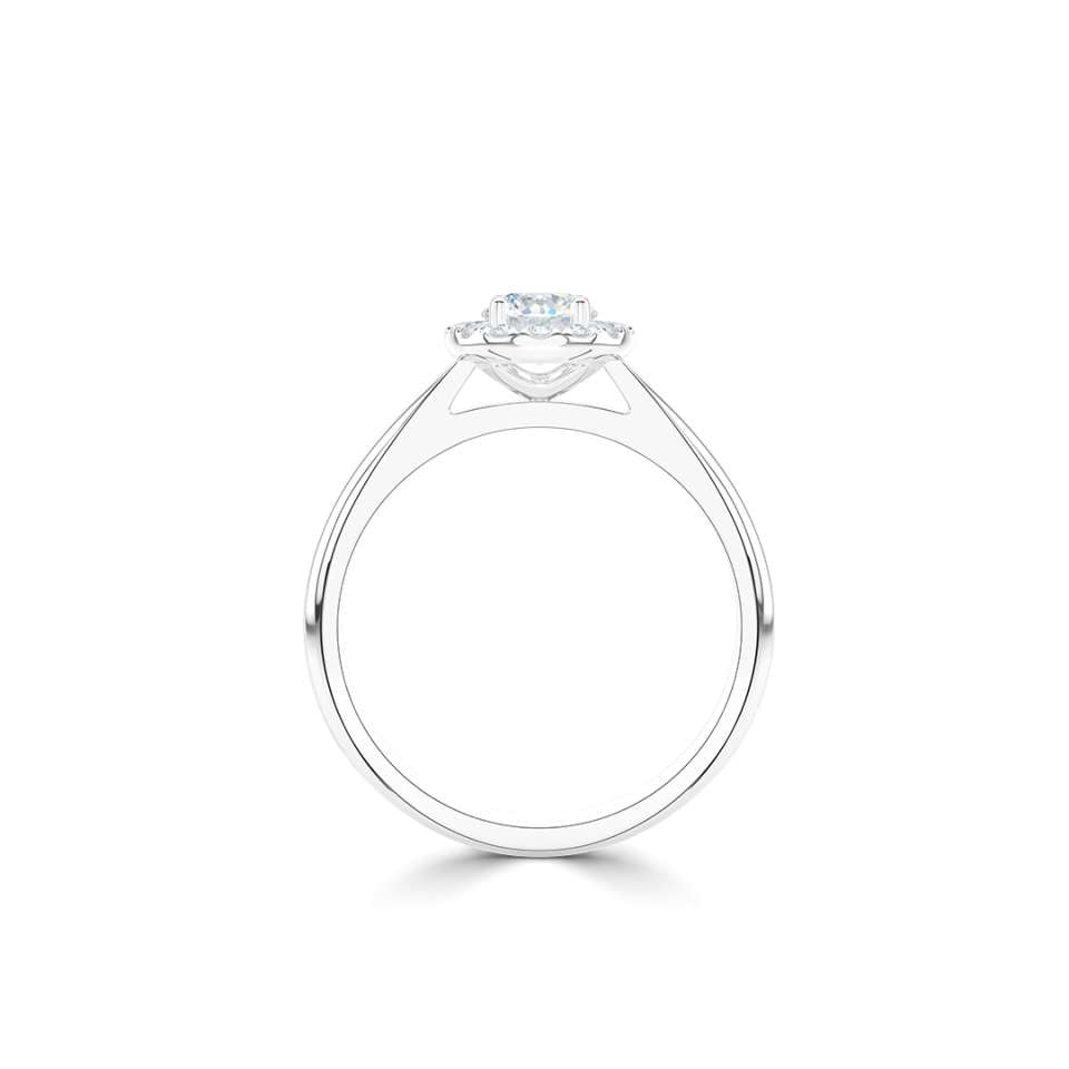 A Classic Round Halo with Plain Shoulders.