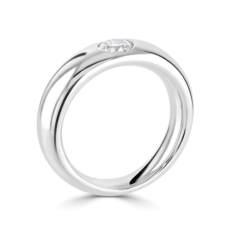 Solitaire Flush Set Diamond Band | Bespoke 124